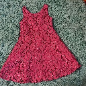 Girls purple/magenta sequin dress.